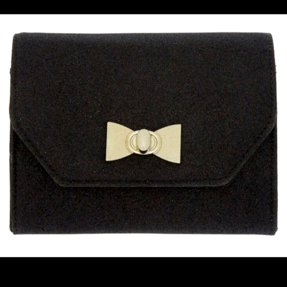 Metallic Black Bow Crossbody